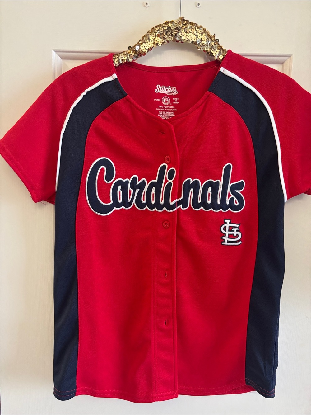 Stitches Red and Navy St. Louis Cardinals Kids Baseball Jersey
